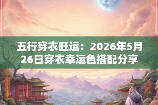 五行穿衣旺运:2026年5月26日穿衣幸运色搭配分享 五行穿衣旺运:2026年5月26日穿衣幸运色搭配分享