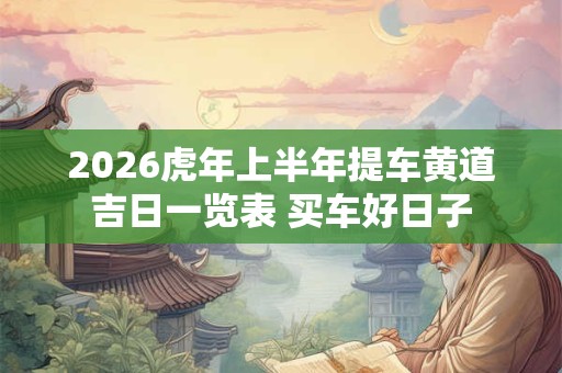 2026虎年上半年提车黄道吉日一览表 买车好日子