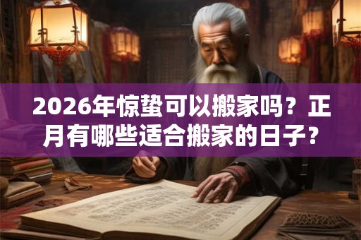 2026年惊蛰可以搬家吗？正月有哪些适合搬家的日子？