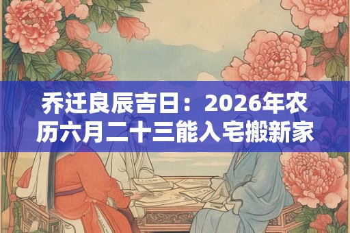 乔迁良辰吉日：2026年农历六月二十三能入宅搬新家吗？