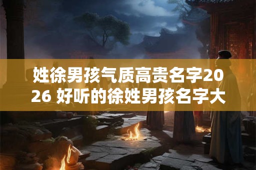 姓徐男孩气质高贵名字2026 好听的徐姓男孩名字大全