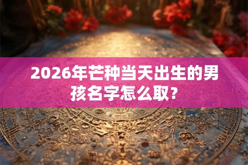 2026年芒种当天出生的男孩名字怎么取？