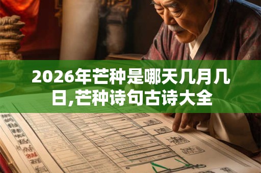 2026年芒种是哪天几月几日,芒种诗句古诗大全