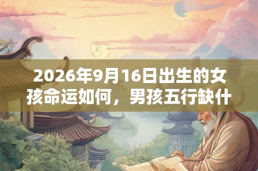 2026年9月16日出生的女孩命运如何,男孩五行缺什么 2026年9月16日出生的女孩命运如何,男孩五行缺什么