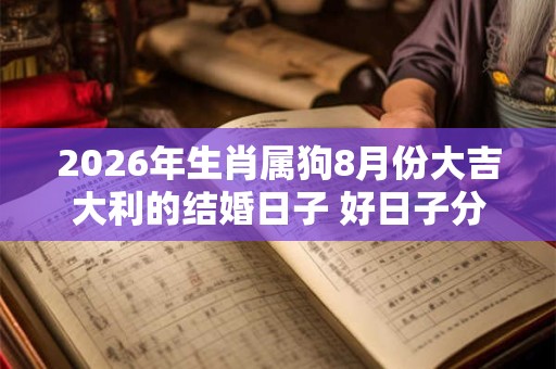 2026年生肖属狗8月份大吉大利的结婚日子 好日子分析
