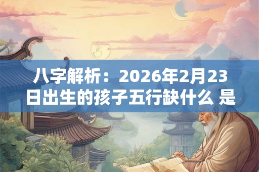 八字解析：2026年2月23日出生的孩子五行缺什么 是什么命