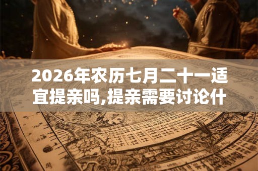2026年农历七月二十一适宜提亲吗,提亲需要讨论什么? 2026年农历七月二十一适宜提亲吗,提亲需要讨论什么?