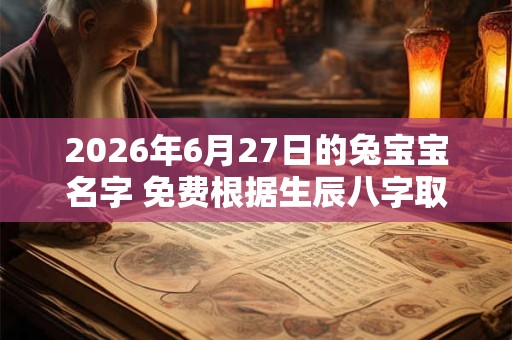 2026年6月27日的兔宝宝名字 免费根据生辰八字取名