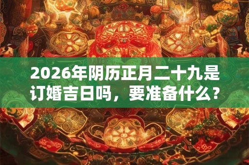2026年阴历正月二十九是订婚吉日吗，要准备什么？