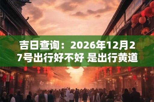 吉日查询：2026年12月27号出行好不好 是出行黄道吉日吗