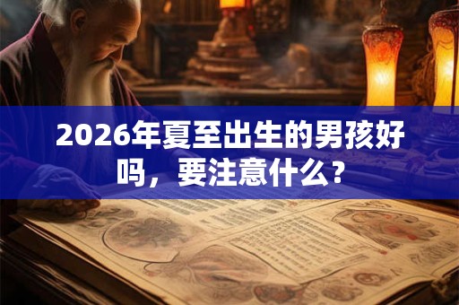 2026年夏至出生的男孩好吗，要注意什么？