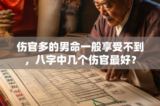 伤官多的男命一般享受不到，八字中几个伤官最好？