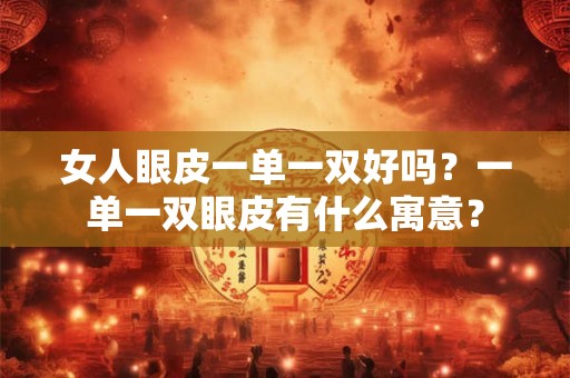 女人眼皮一单一双好吗？一单一双眼皮有什么寓意？