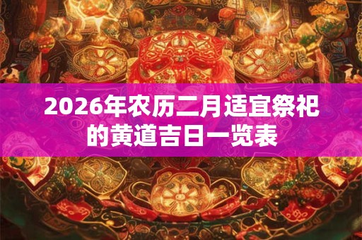 2026年农历二月适宜祭祀的黄道吉日一览表