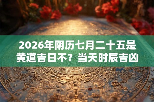 2026年阴历七月二十五是黄道吉日不?当天时辰吉凶情况 2026年阴历七月二十五是黄道吉日不?当天时辰吉凶情况