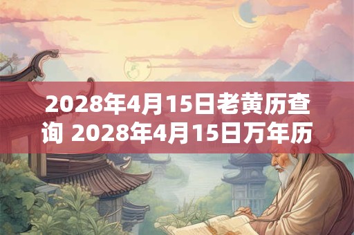 2028年4月15日老黄历查询 2028年4月15日万年历黄道吉日 2028年4月15日老黄历查询 2028年4月15日万年历黄道吉日