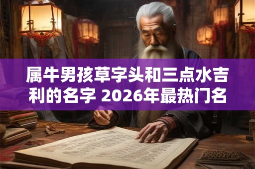 属牛男孩草字头和三点水吉利的名字 2026年最热门名字