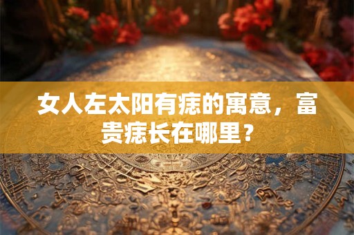 女人左太阳有痣的寓意，富贵痣长在哪里？