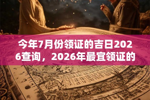 今年7月份领证的吉日2026查询，2026年最宜领证的黄道吉日