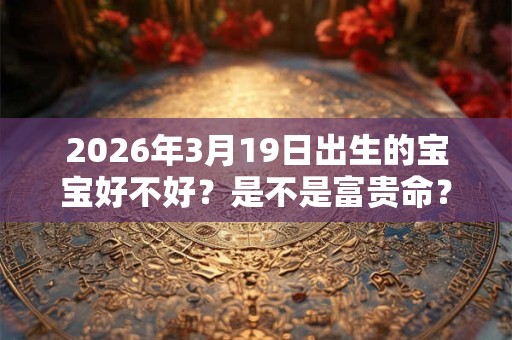 2026年3月19日出生的宝宝好不好？是不是富贵命？
