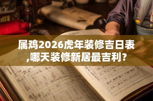 属鸡2026虎年装修吉日表,哪天装修新居最吉利？