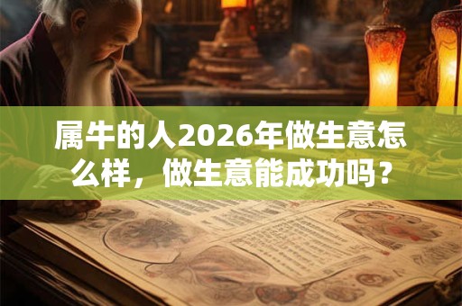 属牛的人2026年做生意怎么样，做生意能成功吗？
