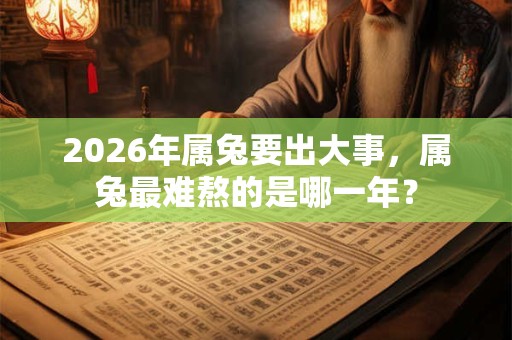 2026年属兔要出大事,属兔最难熬的是哪一年? 2026年属兔要出大事,属兔最难熬的是哪一年?