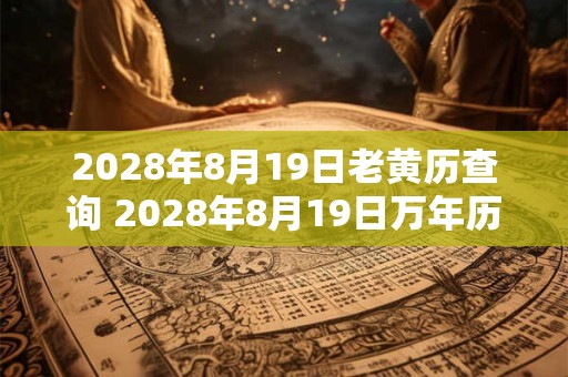 2028年8月19日老黄历查询 2028年8月19日万年历黄道吉日