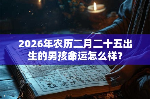 2026年农历二月二十五出生的男孩命运怎么样？