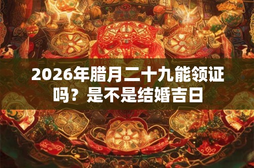 2026年腊月二十九能领证吗？是不是结婚吉日