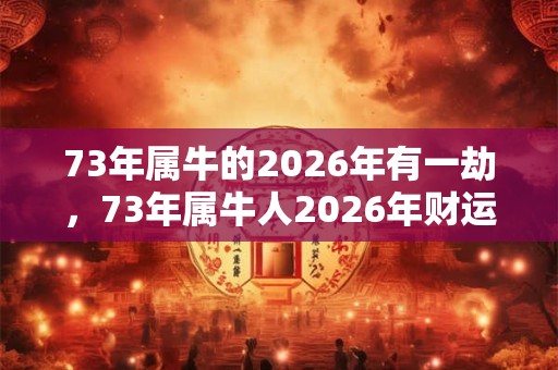 73年属牛的2026年有一劫，73年属牛人2026年财运