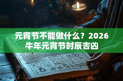 元宵节不能做什么？2026牛年元宵节时辰吉凶