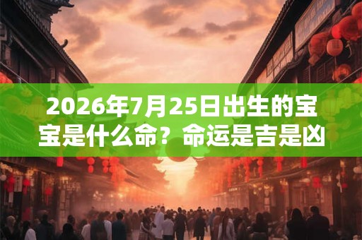 2026年7月25日出生的宝宝是什么命？命运是吉是凶？