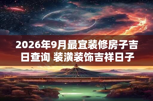 2026年9月最宜装修房子吉日查询 装潢装饰吉祥日子