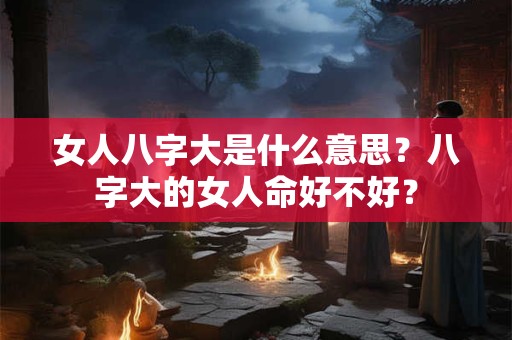 女人八字大是什么意思？八字大的女人命好不好？