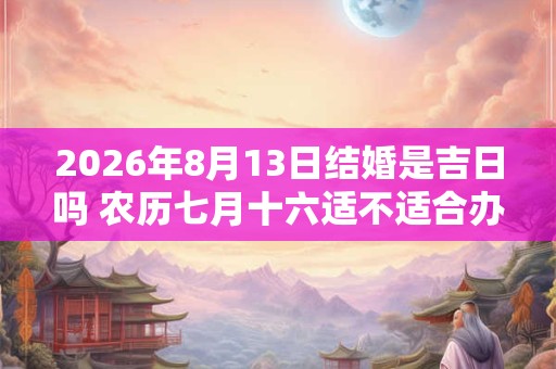 2026年8月13日结婚是吉日吗 农历七月十六适不适合办婚礼 2026年8月13日结婚是吉日吗 农历七月十六适不适合办婚礼