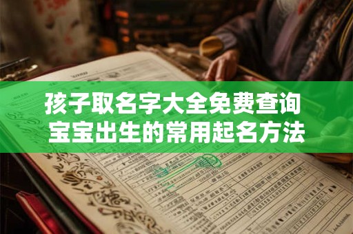 孩子取名字大全免费查询 宝宝出生的常用起名方法