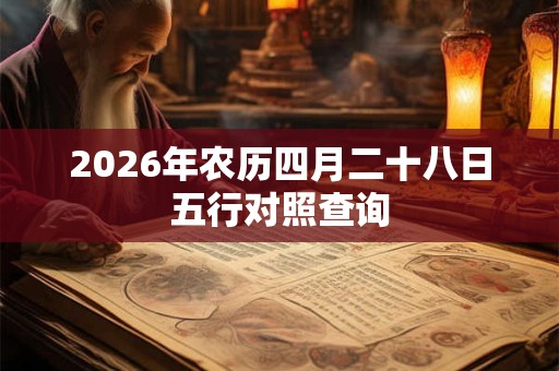 2026年农历四月二十八日五行对照查询