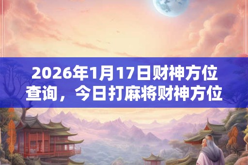 2026年1月17日财神方位查询，今日打麻将财神方位一览表