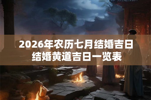 2026年农历七月结婚吉日 结婚黄道吉日一览表 2026年农历七月结婚吉日 结婚黄道吉日一览表