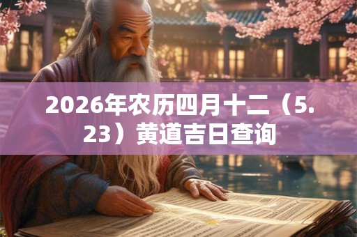 2026年农历四月十二(5.23)黄道吉日查询 2026年农历四月十二(5.23)黄道吉日查询