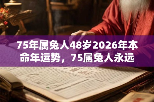 75年属兔人48岁2026年本命年运势，75属兔人永远最旺的颜色