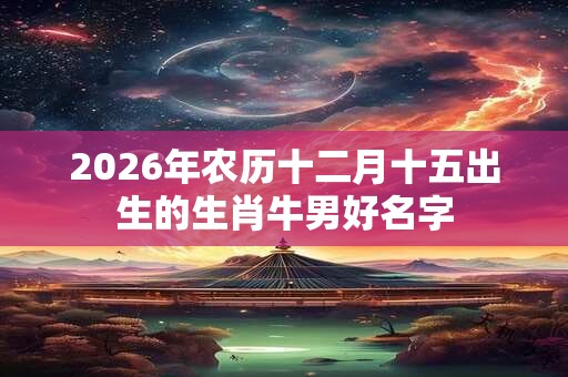 2026年农历十二月十五出生的生肖牛男好名字