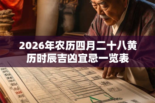 2026年农历四月二十八黄历时辰吉凶宜忌一览表