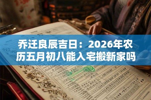 乔迁良辰吉日：2026年农历五月初八能入宅搬新家吗