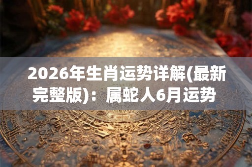 2026年生肖运势详解(最新完整版)：属蛇人6月运势 额外支出感情挑战