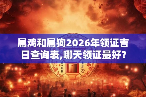 属鸡和属狗2026年领证吉日查询表,哪天领证最好? 属鸡和属狗2026年领证吉日查询表,哪天领证最好?