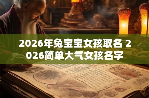 2026年兔宝宝女孩取名 2026简单大气女孩名字 2026年兔宝宝女孩取名 2026简单大气女孩名字