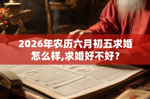 2026年农历六月初五求婚怎么样,求婚好不好？