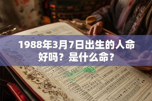 1988年3月7日出生的人命好吗?是什么命? 1988年3月7日出生的人命好吗?是什么命?